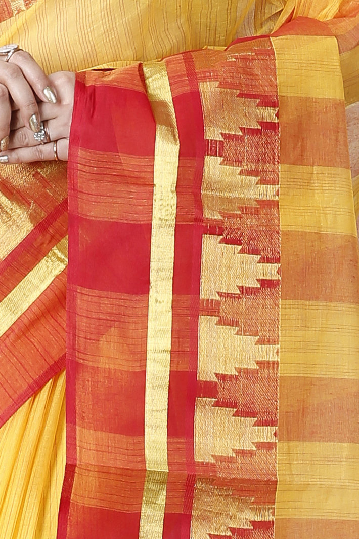 Red Pure Cotton Vrinda Tant Saree (1095)
